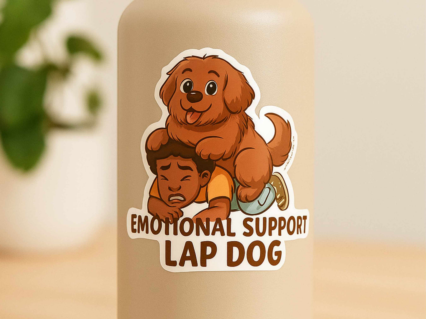 Emotional Support Lap Dog – 3" Weatherproof Sticker