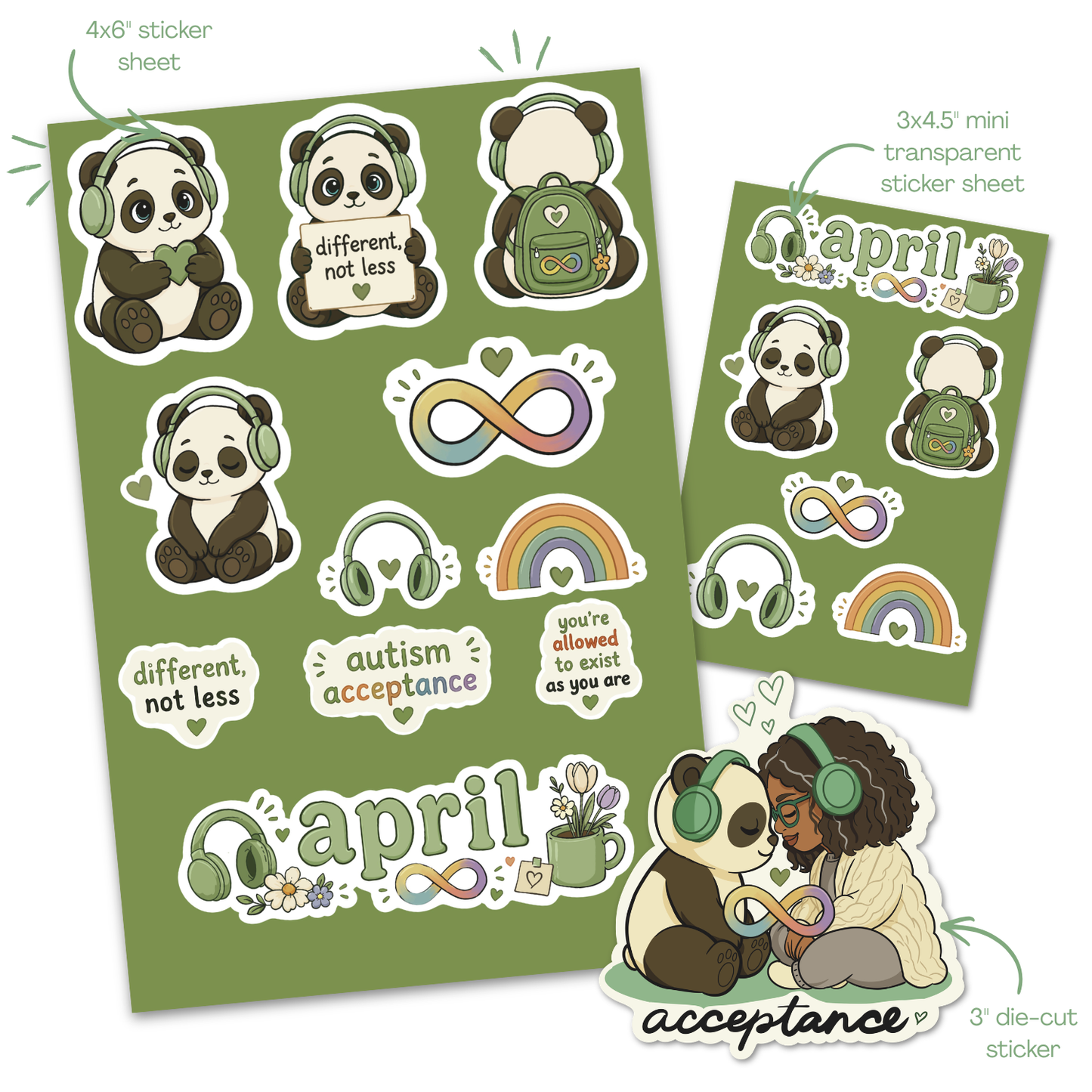 Monthly Sticker Subscription – Pocket Post (Sticker Sheet, mini clear sticker sheet & Die-Cut)