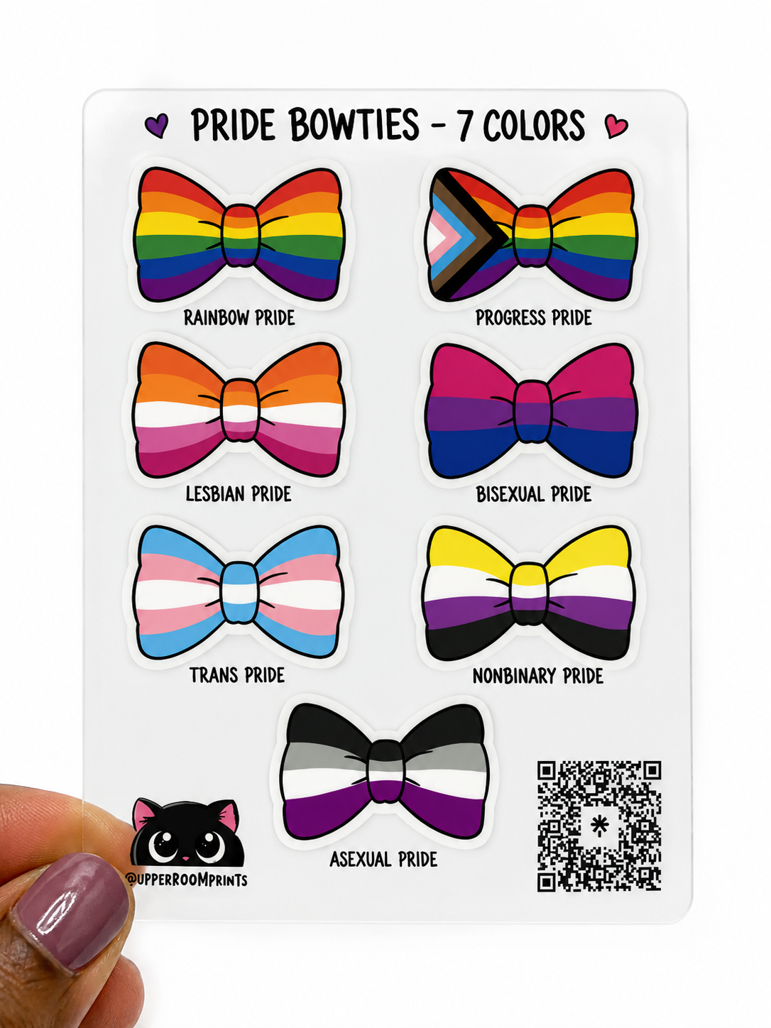 Bowtie Pride Stickers | Journal Sticker Sheet (4x6) + Mini Clear Sheet (3x4)