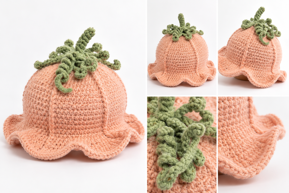 Crochet Flower Hat | Handmade Cottagecore Bucket Hat