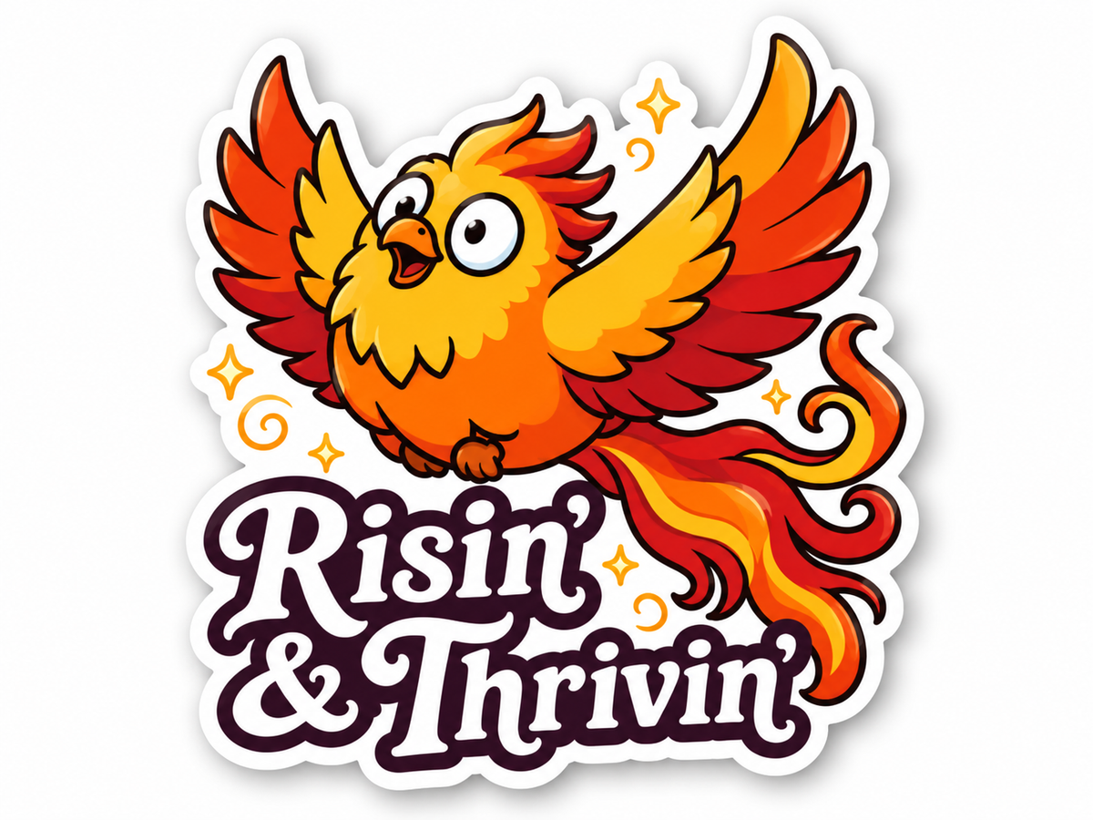Rising & Thrivin' Phoenix Myrtle Sticker | Mythical Chaos Collection