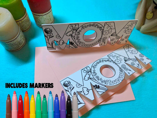 "Kid Craft" Mom Cut-out Mother's Day Card - Greeting Cards - UpperRoomPrints