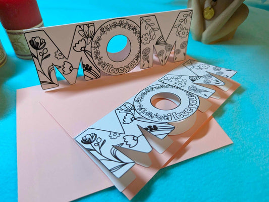 "Kid Craft" Mom Cut-out Mother's Day Card - Greeting Cards - UpperRoomPrints