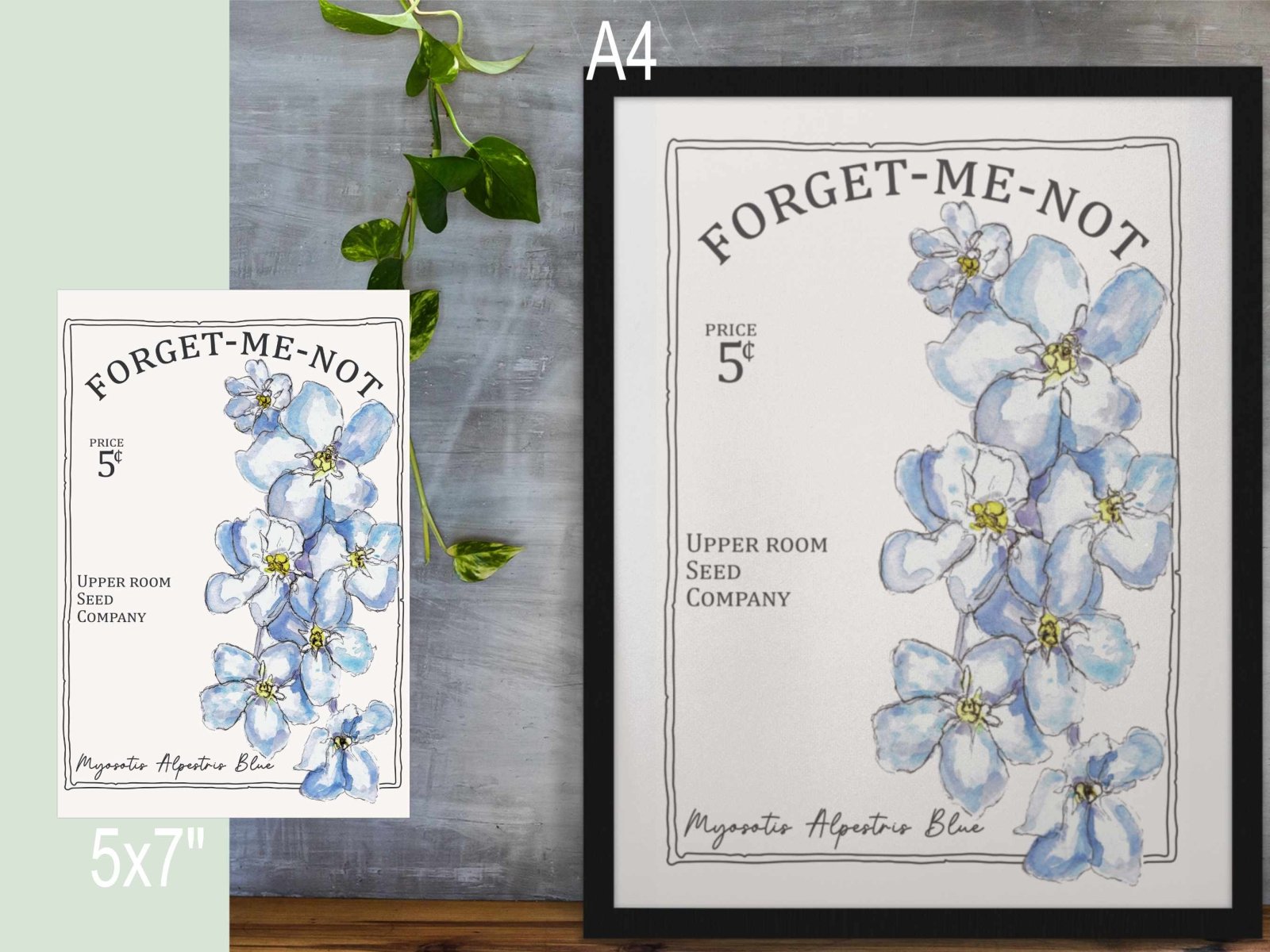 Pocket Full of Blooms Art Print | Botanical Flower Illustration | A4 & 5x7 Floral Wall Art - Prints - UpperRoomPrints