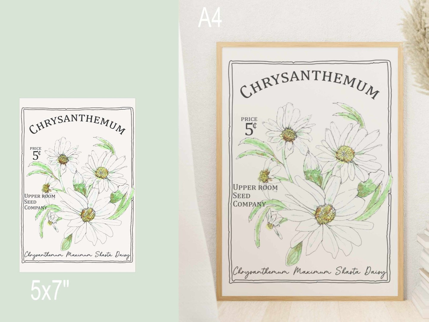 Pocket Full of Blooms Art Print | Botanical Flower Illustration | A4 & 5x7 Floral Wall Art - Prints - UpperRoomPrints