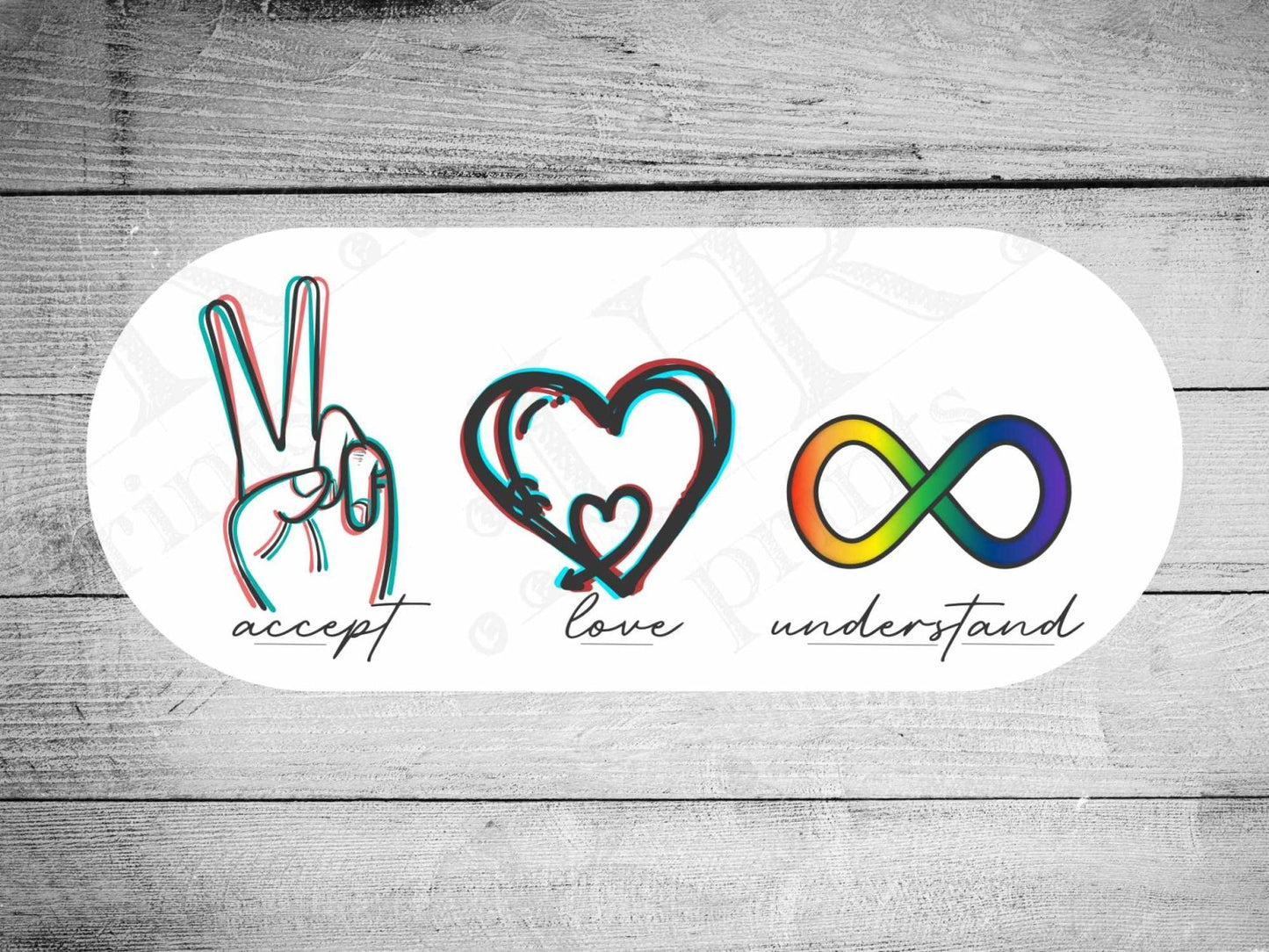 Autism Acceptance Trio Sticker - Stickers - UpperRoomPrints
