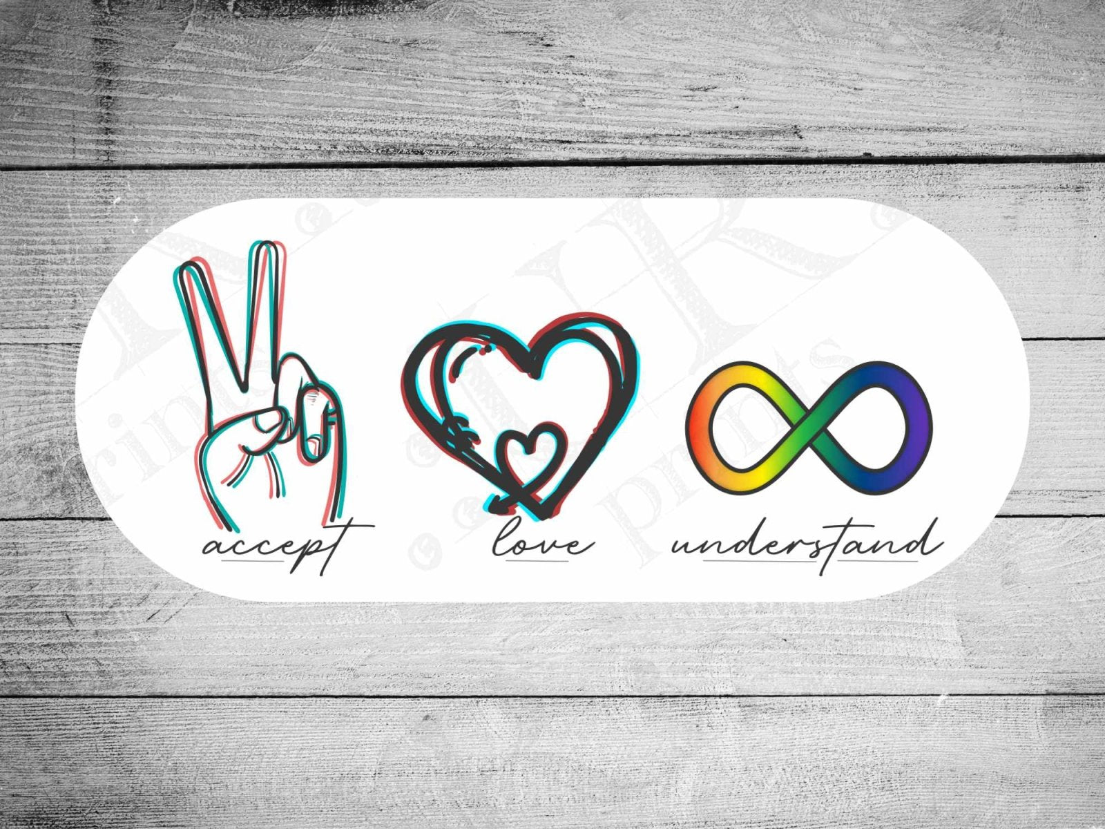 Autism Acceptance Trio Sticker - Stickers - UpperRoomPrints