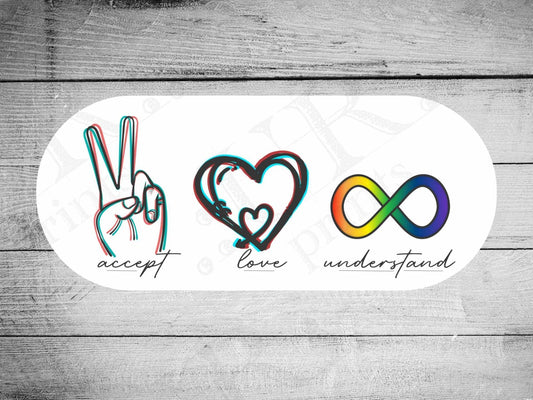 Autism Acceptance Trio Sticker - Stickers - UpperRoomPrints