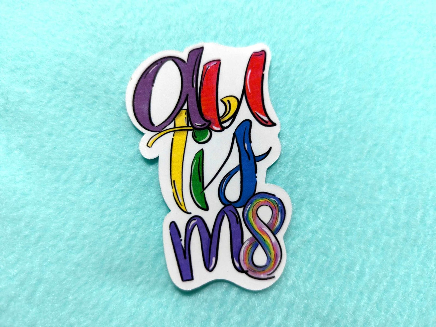 Close-up of the Autism Graffiti Sticker, highlighting its vibrant graffiti-style design and high-quality waterproof finish