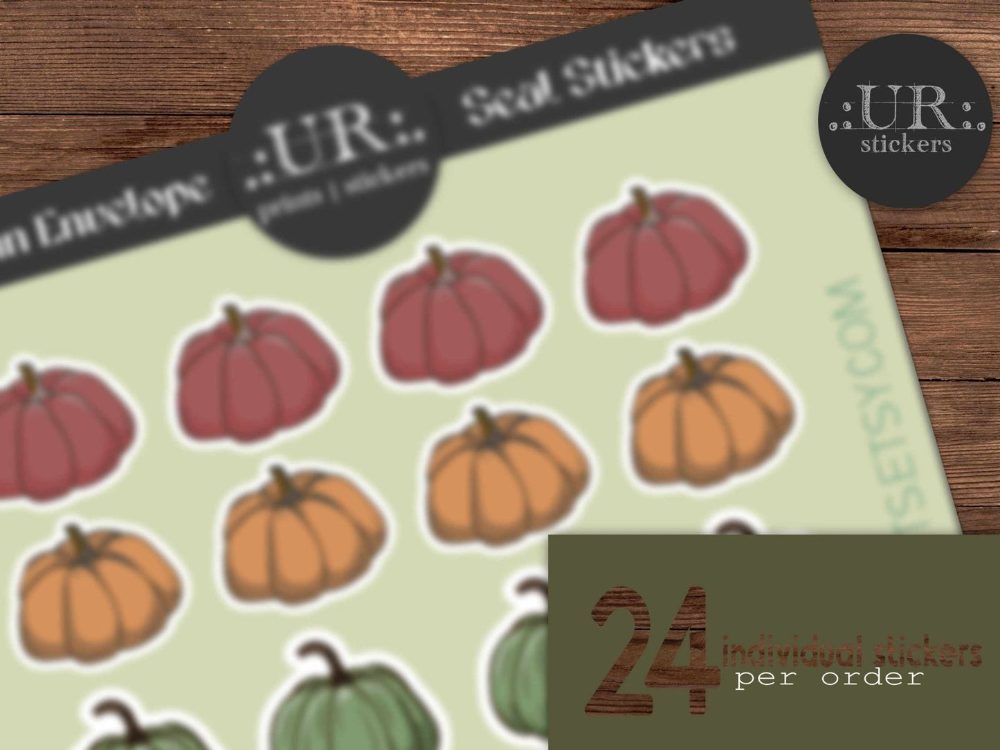Autumn Pumpkin Envelope Seal Stickers - Stickers - UpperRoomPrints