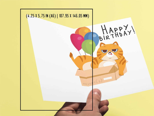 Cat Window Birthday Card - Greeting Cards - UpperRoomPrints