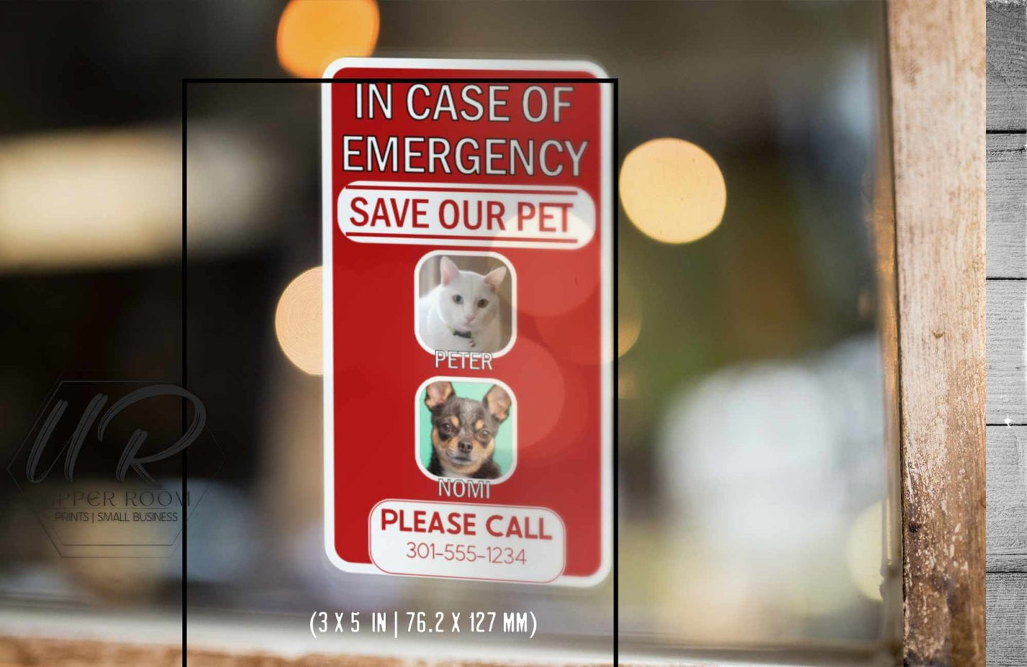 Customized Pet Emergency Sticker with Pictures & Names - Stickers - UpperRoomPrints
