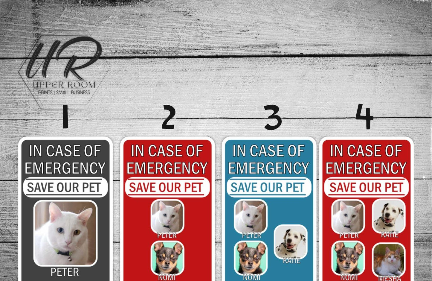 Customized Pet Emergency Sticker with Pictures & Names - Stickers - UpperRoomPrints