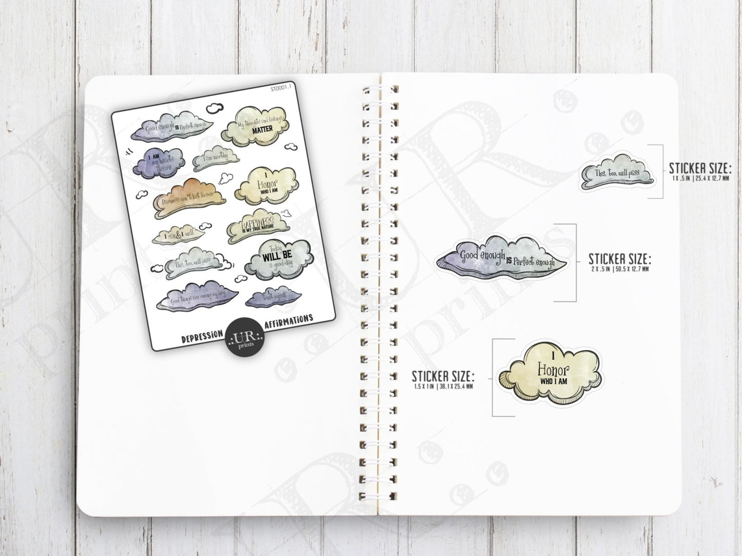 Depression Affirmation Sticker Sheet - Stickers - UpperRoomPrints