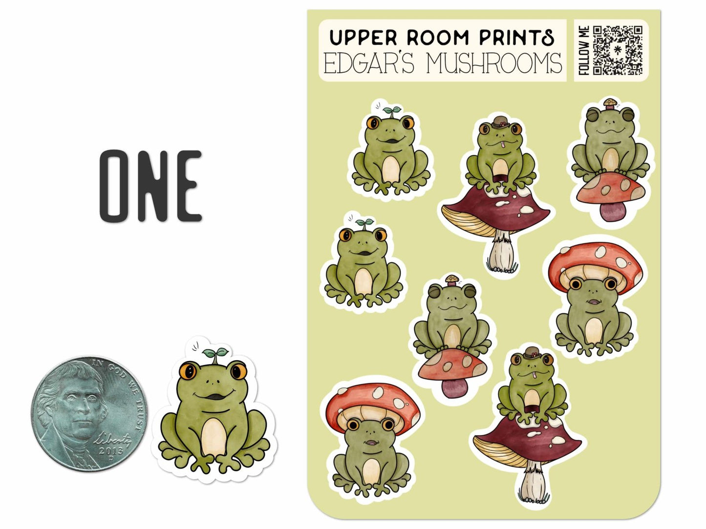 Edgar's Mushrooms Sticker Sheet - Stickers - UpperRoomPrints
