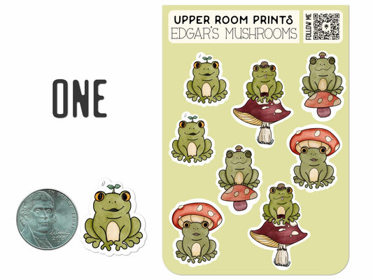 Edgar's Mushrooms Sticker Sheet - Stickers - UpperRoomPrints