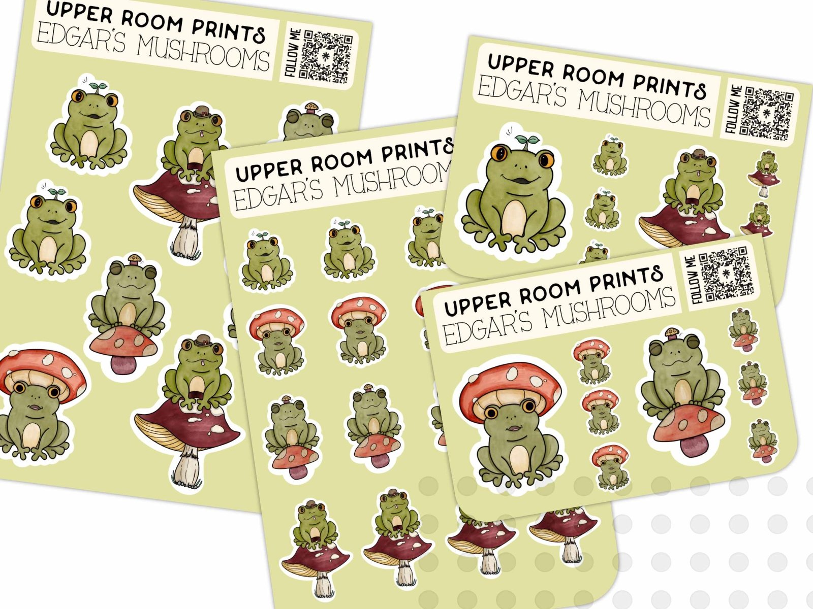 Edgar's Mushrooms Sticker Sheet - Stickers - UpperRoomPrints