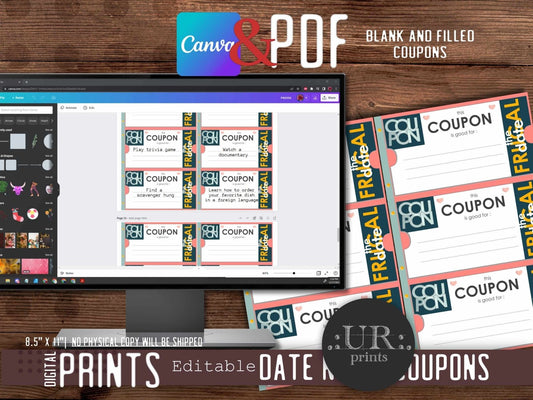 Editable Valentine Coupon Book for couples - Printable - UpperRoomPrints