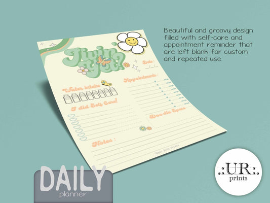 Groovy Daily Planner Sheet for Women - Printable - UpperRoomPrints