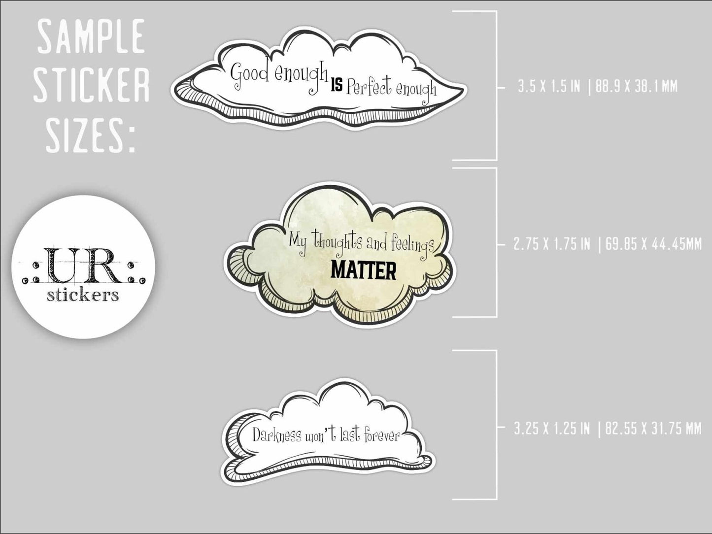 Large Affirmations Stickers - Large Depression Affirmation Stickers - Stickers - UpperRoomPrints