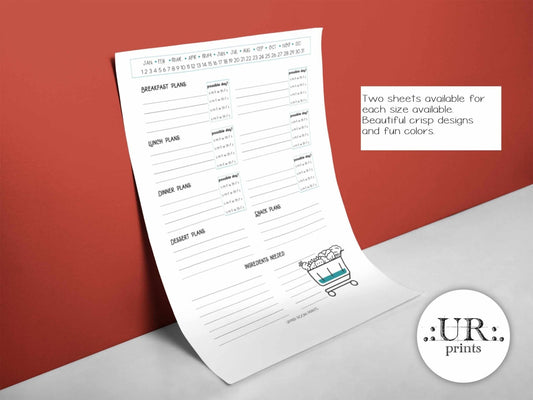 Meal Planner for Neurodivergent (download) - Digital Planners - UpperRoomPrints
