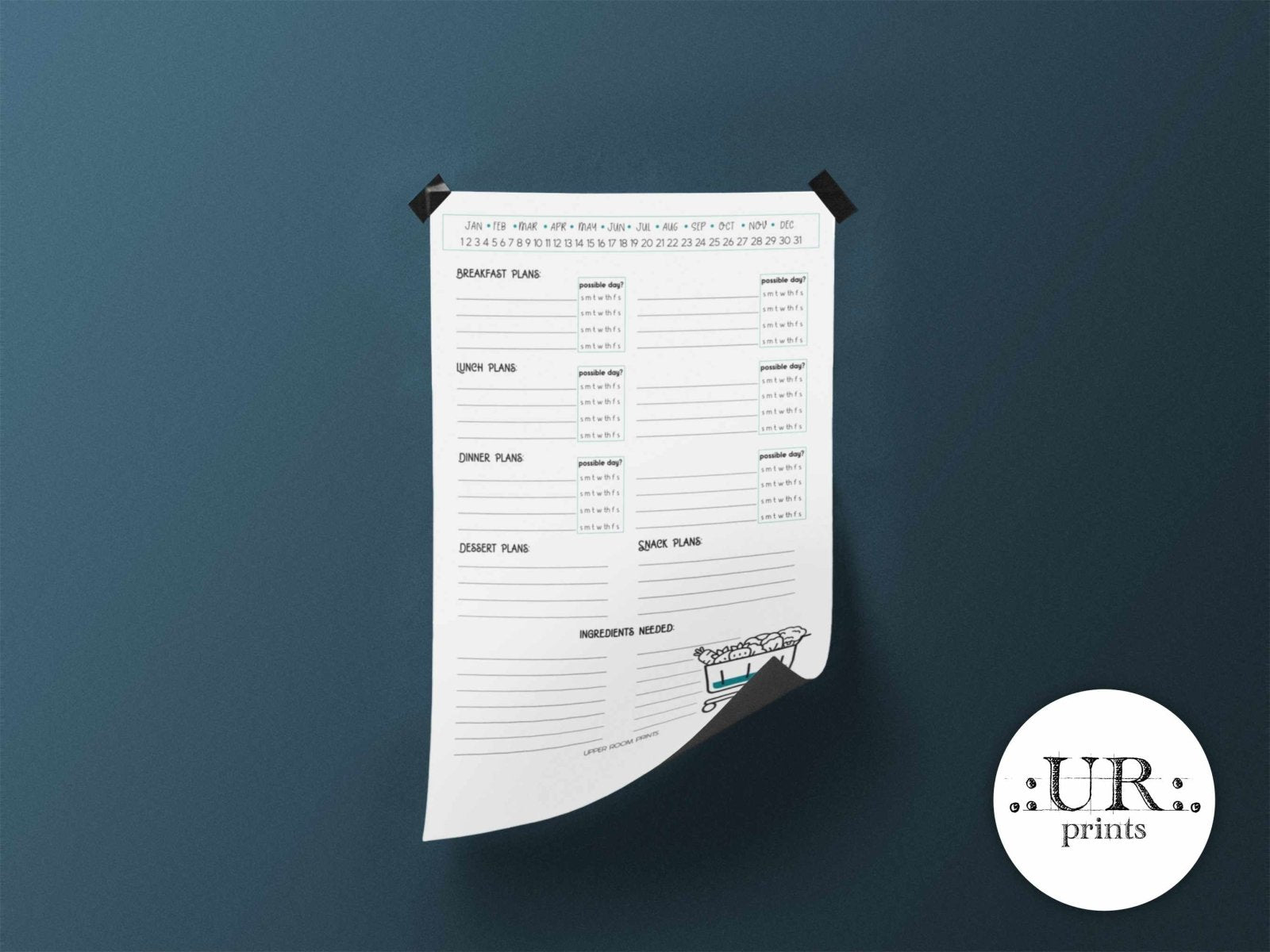 Meal Planner for Neurodivergent (download) - Digital Planners - UpperRoomPrints