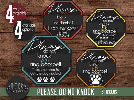 Please Do Not Knock Warning Sticker - Stickers - UpperRoomPrints