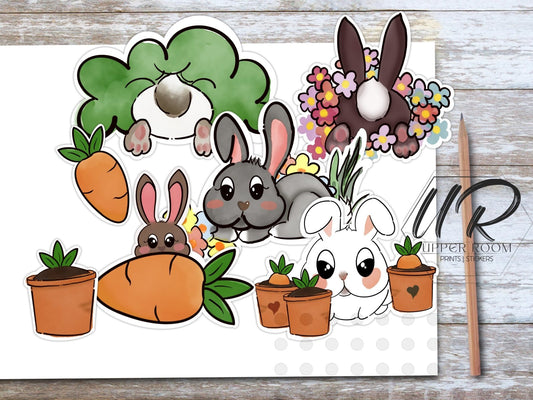 Rabbit Sticker Set - Spring Collection 2023 - Stickers - UpperRoomPrints