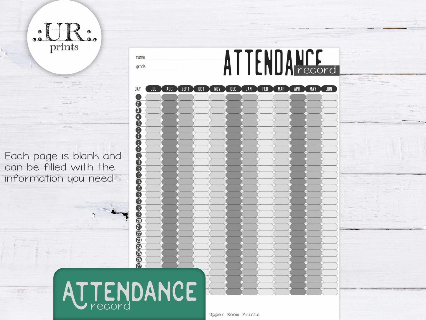 Undated Printable Homeschool Planner (minimalist) - Printable - UpperRoomPrints