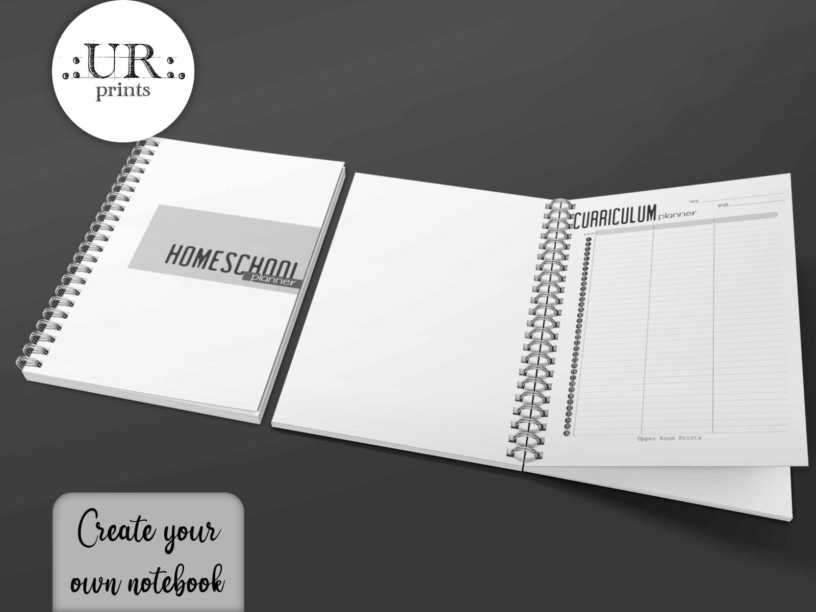Undated Printable Homeschool Planner (minimalist) - Printable - UpperRoomPrints