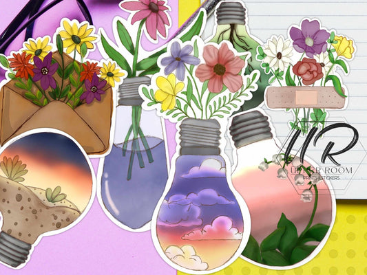 Watercolor Flower Sticker Set - Spring Collection 2023 - Stickers - UpperRoomPrints