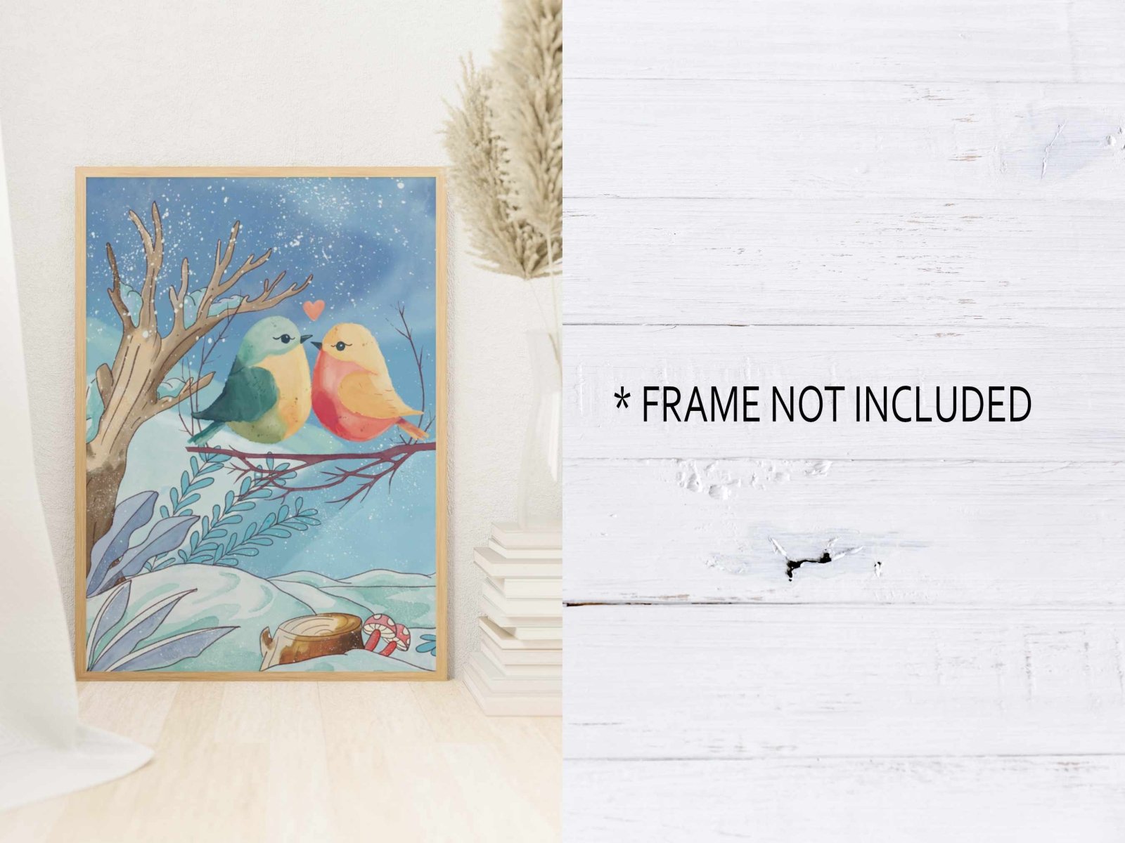 Winter Love Birds Print - Prints - UpperRoomPrints
