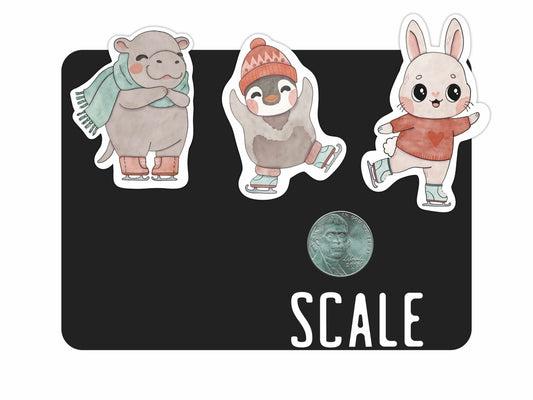 Winter Skaters Sticker Set - Stickers - UpperRoomPrints