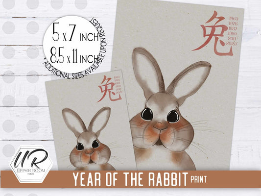 Year of the Rabbit Print - Prints - UpperRoomPrints