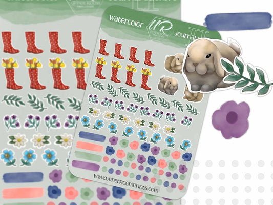 Year of the Rabbit Spring Sticker Sheet Set - Stickers - UpperRoomPrints