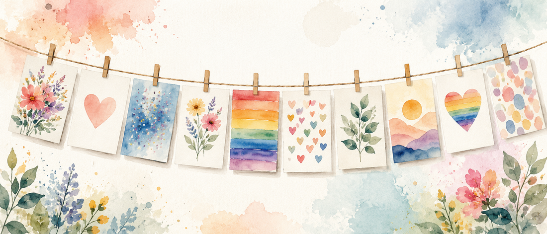 Greeting cards used for encouragement, thank-you notes, and everyday happy mail