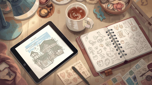 Cozy artist workspace during a gentle January reset at Upper Room Prints