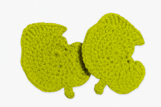 Crochet Nook Leaf Coaster Set - 2-Pack Animal Crossing Inspired Yarn Coasters | Gaming Home Decor