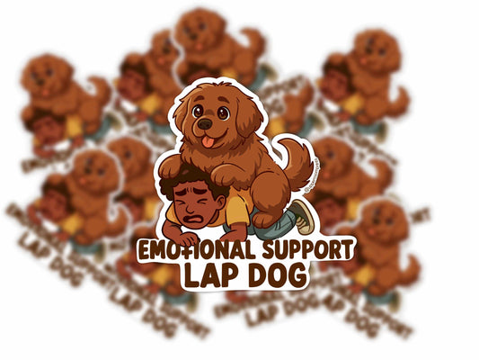 Emotional Support Lap Dog – 3" Weatherproof Sticker