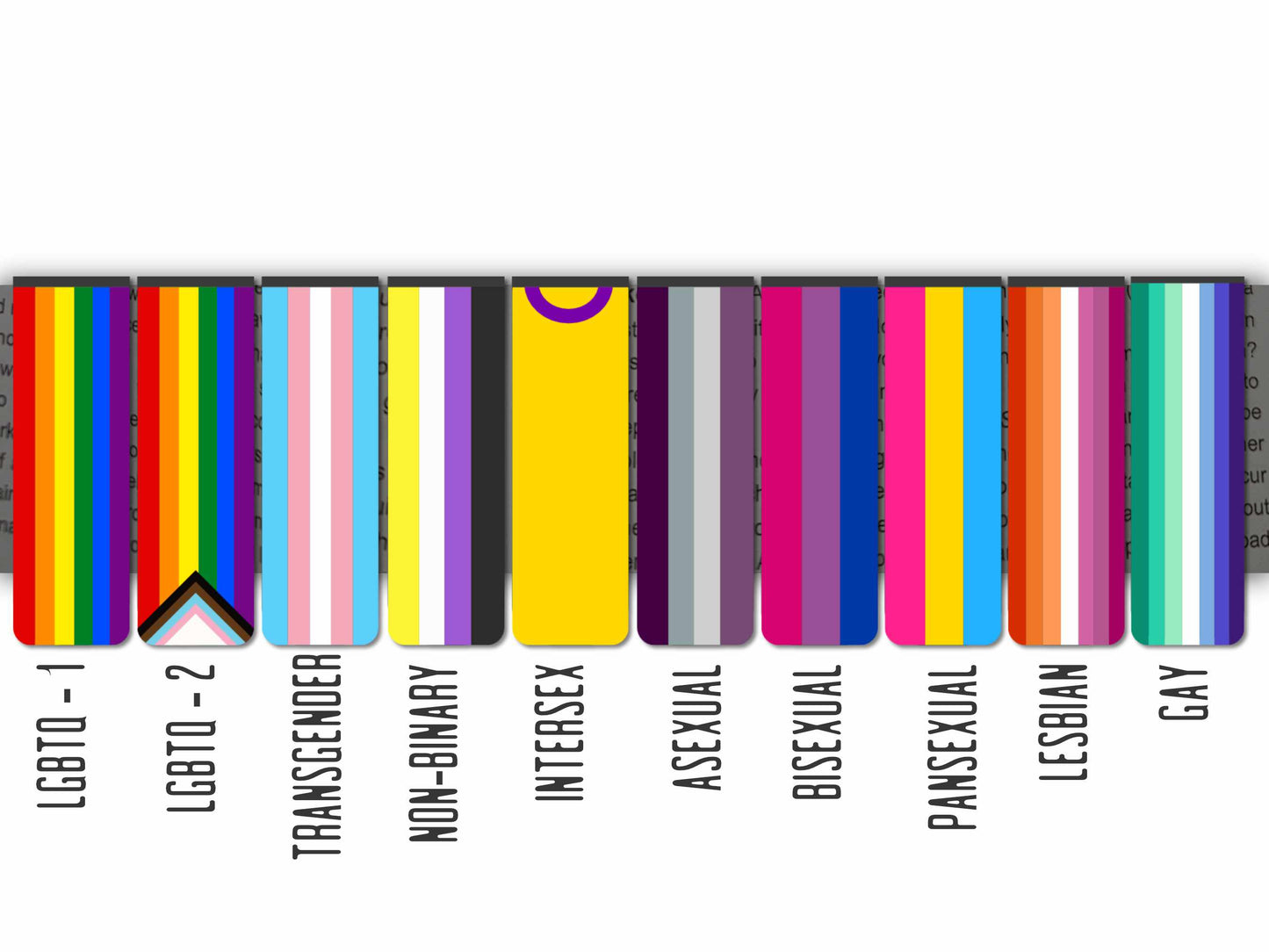 Magnetic Pride Flag Bookmark Set - LGBTQ+ Planner & Book Accessories | Rainbow Trans Lesbian Bookmarks (Set of 2)