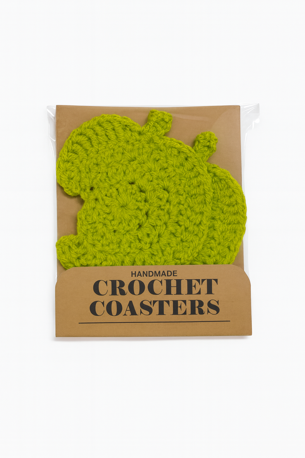 Crochet Nook Leaf Coaster Set - 2-Pack Animal Crossing Inspired Yarn Coasters | Gaming Home Decor