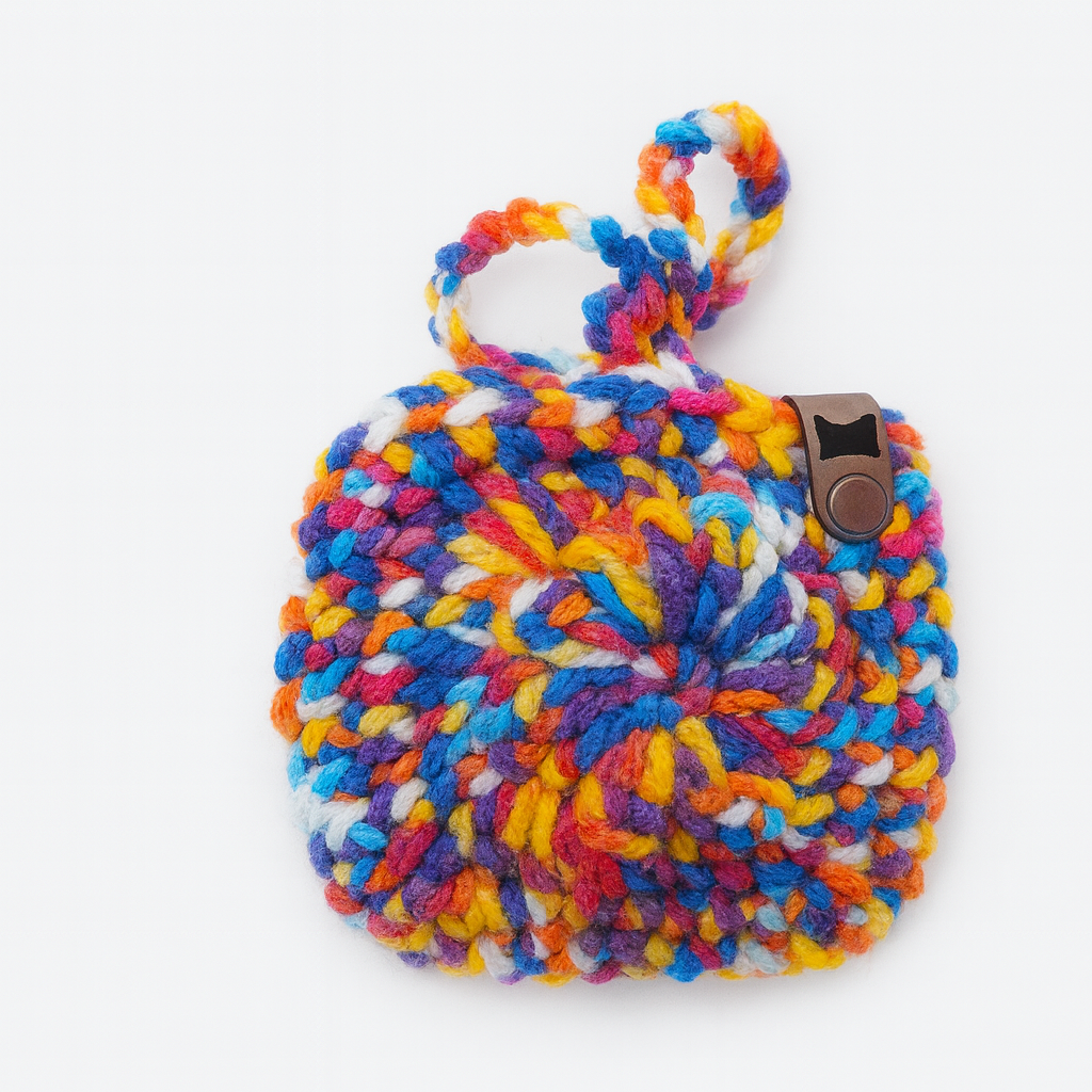 Boho Bag Charm - Handmade Crochet Keychain with Granny Square Design | Custom Color Purse Charm