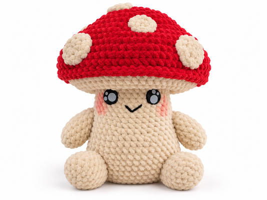 Biggun Mushroom Boy Crochet Plush | Giant Mushroom Amigurumi