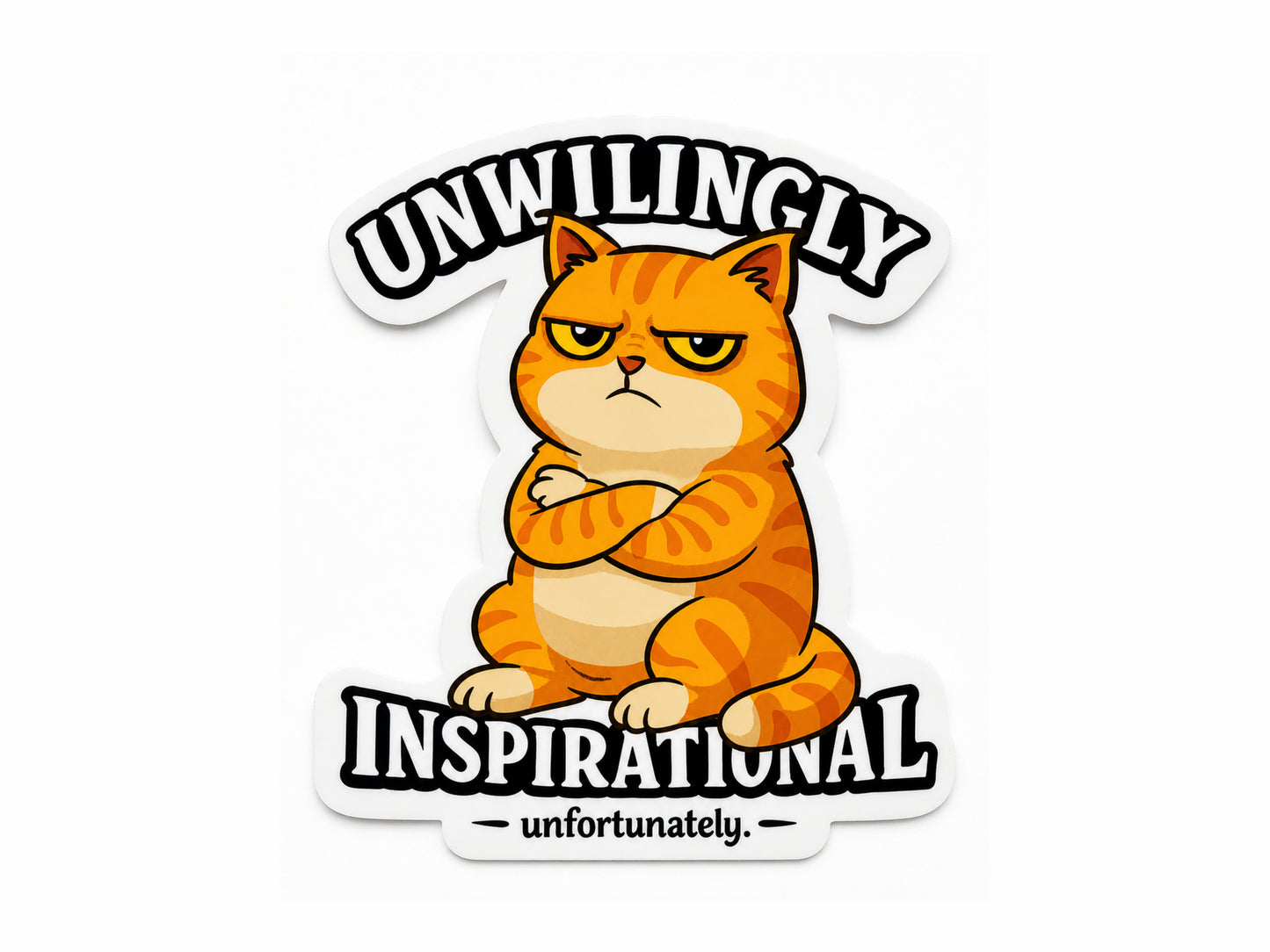 Unwillingly inspirational unfortunately Mr Grumps grumpy cat sarcastic sticker