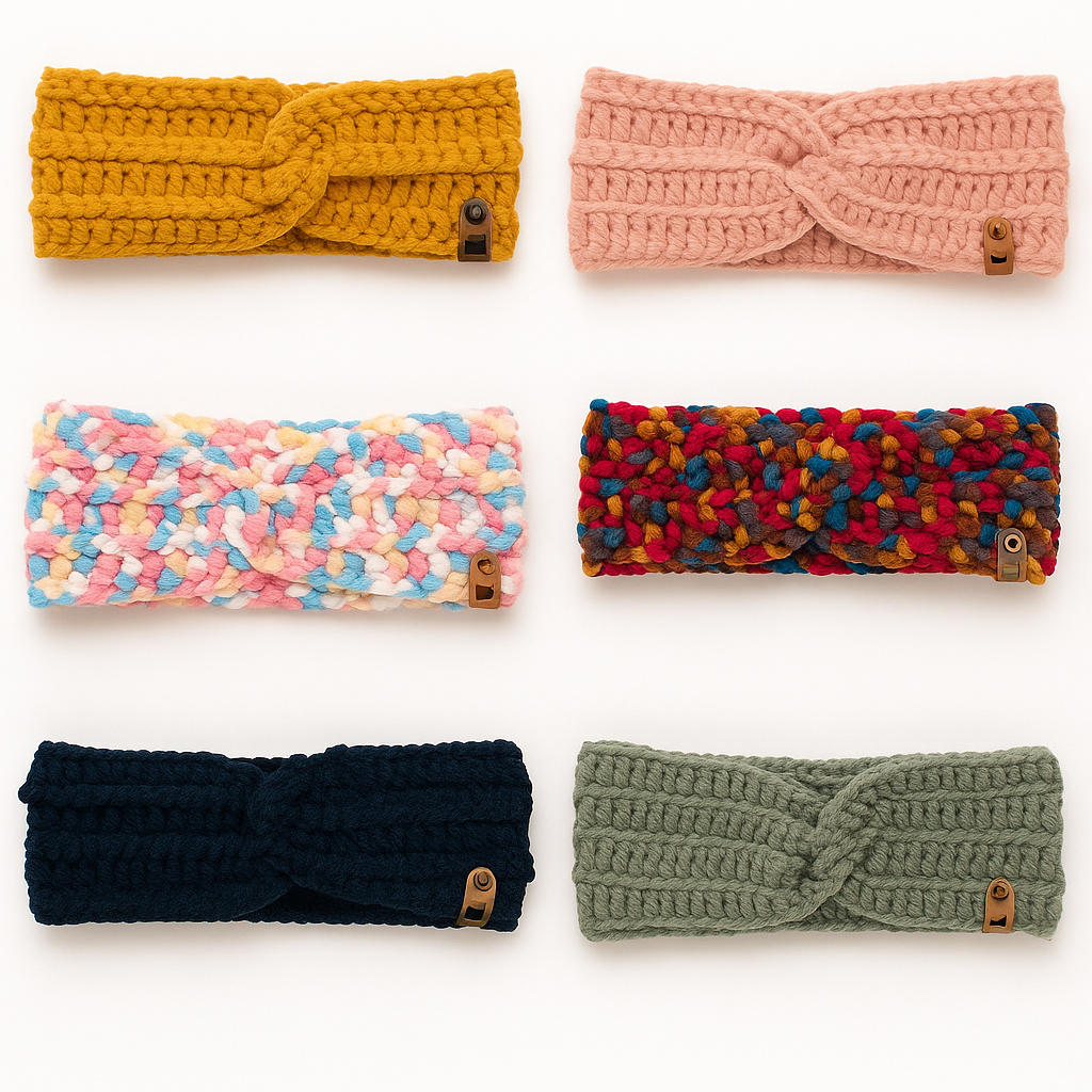 Crochet Ear Warmers | Handmade Knit Headband | Winter Accessories in 4 Colors