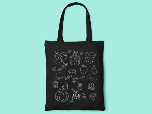 Autumn Doodles Tote Bag - Tote Bag - UpperRoomPrints