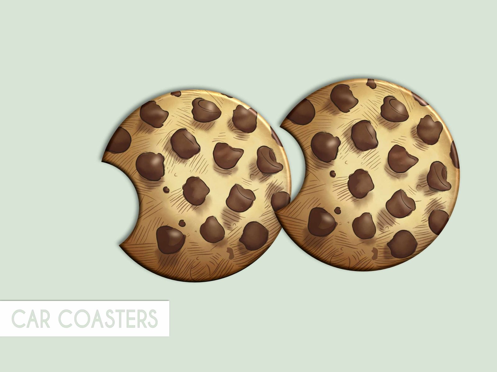 Chocolate Chip Cookie Car Coaster - Accessories - UpperRoomPrints