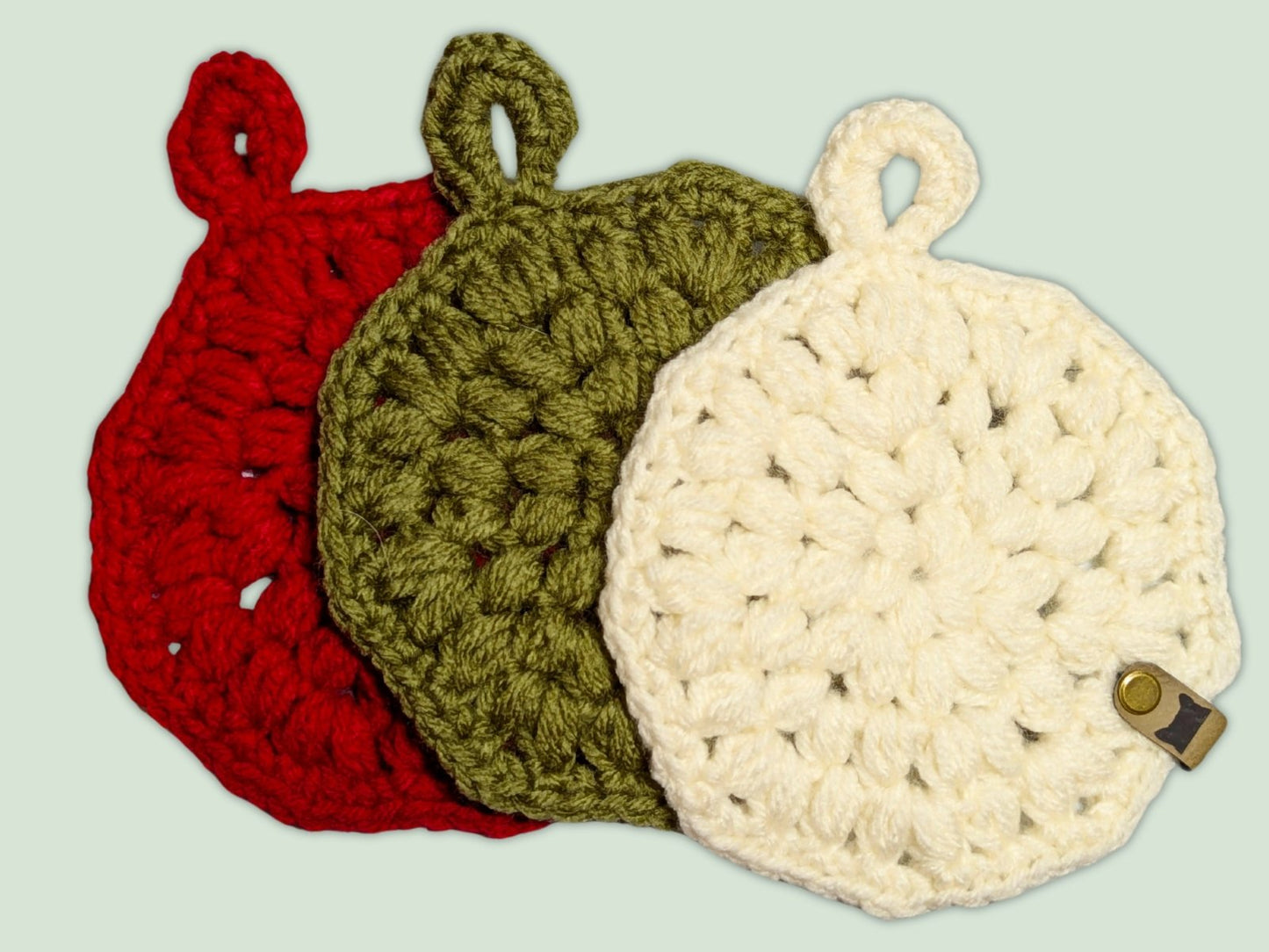 Crochet Christmas Hexagon Coaster - Accessories - UpperRoomPrints