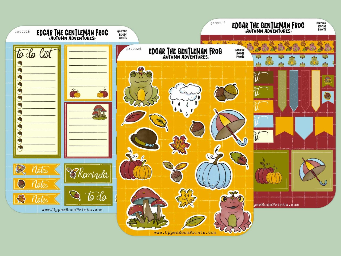 Edgars Autumn Adventures Sticker Sheets - Stickers - UpperRoomPrints