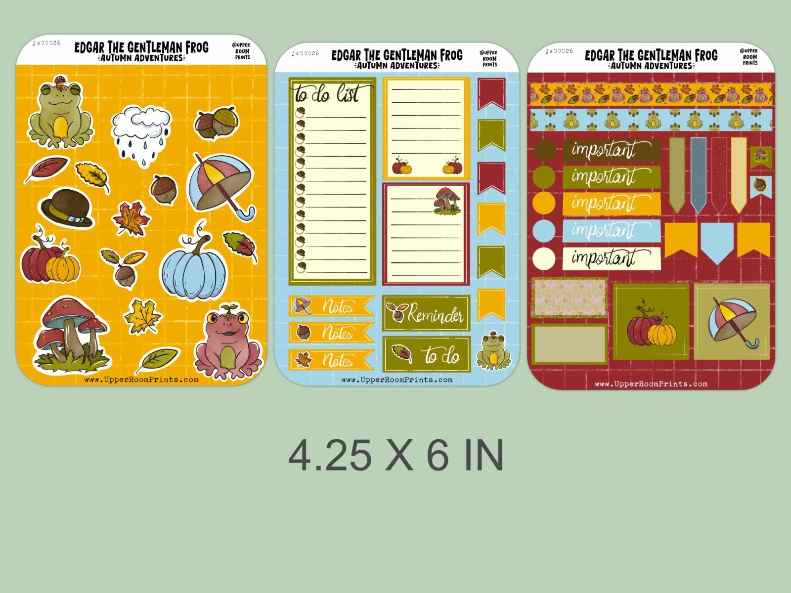 Edgars Autumn Adventures Sticker Sheets - Stickers - UpperRoomPrints